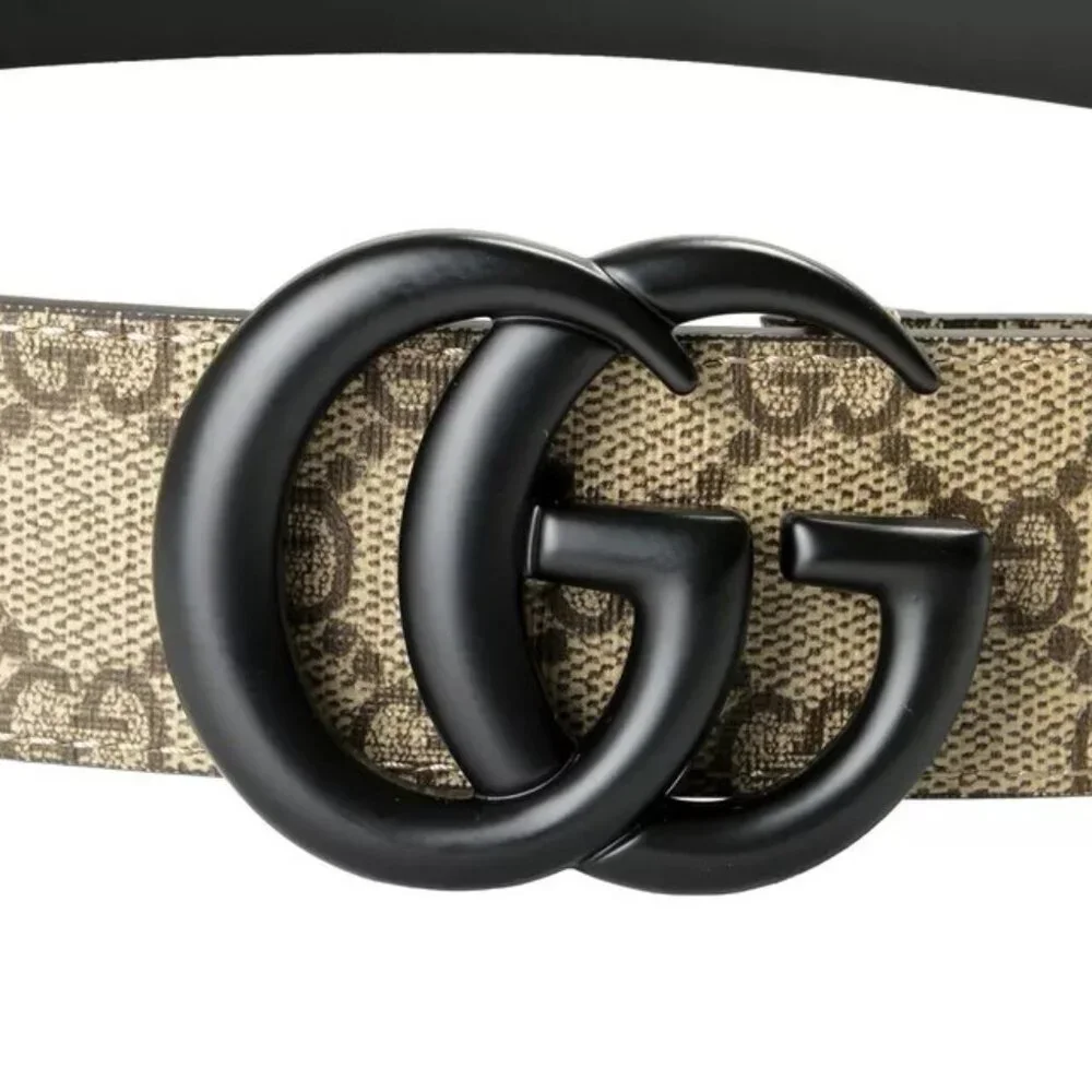 Gucci Guccissima Leather Double Black G Buckle Belt US 36 IT 90